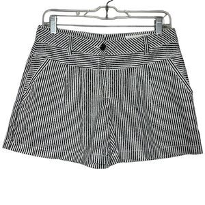 Two By Vince Camuto Shorts Size 4 Black White Linen Blend Preppy Sailor 27
